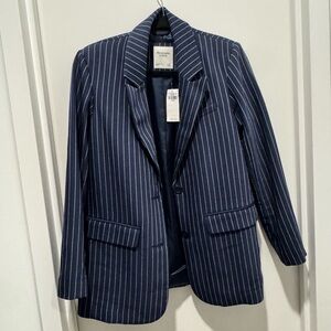 Abercrombie & Fitch Pinstripe Blazer – Navy/White – XS (NWT)